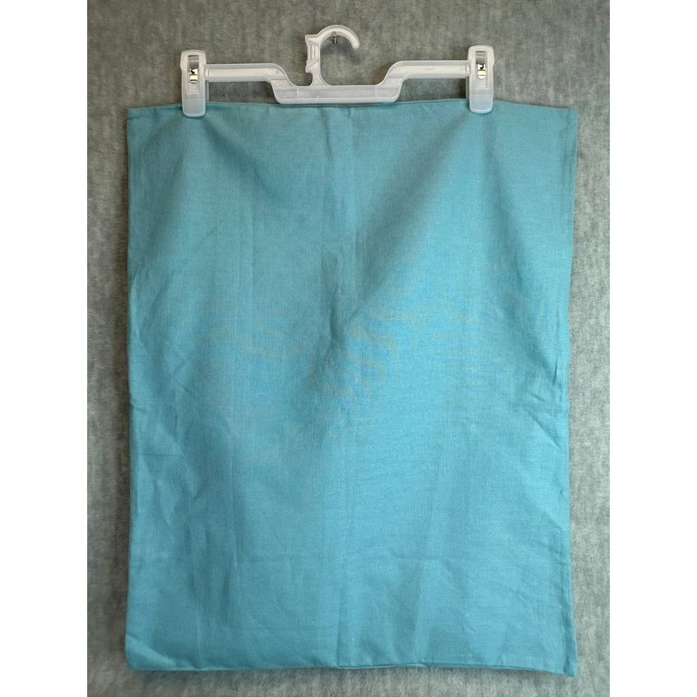 West Elm Solid‎ Teal Aqua Woven Pillow Shams Envelope Closure Linen Cotton
